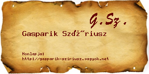 Gasparik Szíriusz névjegykártya