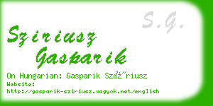 sziriusz gasparik business card